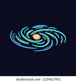 spiral galaxy color illustration without transparency and color gradation