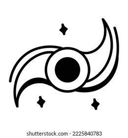 Icono de doodle de galaxia espiral en formato vector 