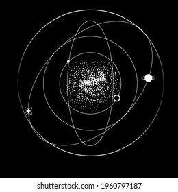 Spiral galaxy in dotwork style.