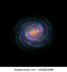 Spiral galaxy in dotwork style.