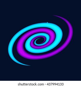 Spiral Galaxy Icon, Cartoon Style