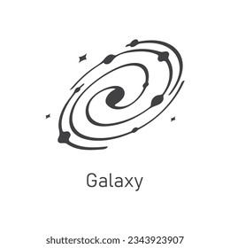 Spiral Galaxy Icon Vector Design.