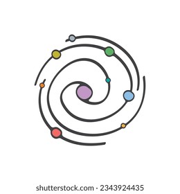 Spiral Galaxy Icon Vector Design.