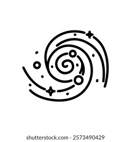 spiral galaxy icon vector, line style icon