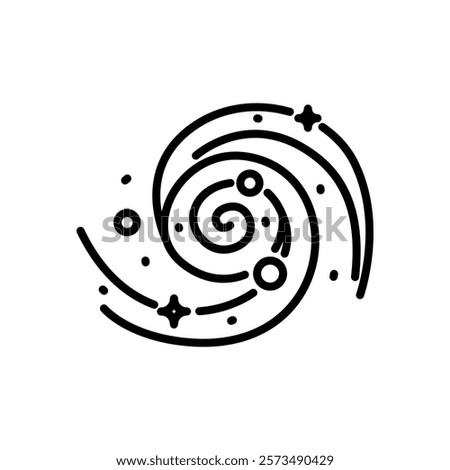 spiral galaxy icon vector, line style icon