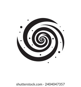 Ilustración vectorial del logotipo de Spiral Galaxy. Icono vectorial de galaxia espiral y Signo.