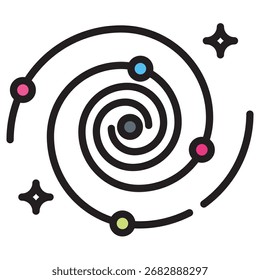 Spiral Galaxy Modern Vector Icon – Minimal Illustration Symbol Template for Web Mobile App UI Design
