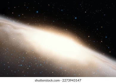 Spiral galaxy in outer space. Night starry sky. Cosmic vector background