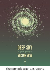Spiral Galaxy Retro Space Theme Poster