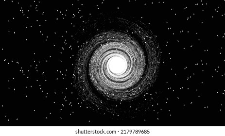 Spiral galaxy in space. Futuristic landscape, with noise texture . Night landscape .Vector illustration