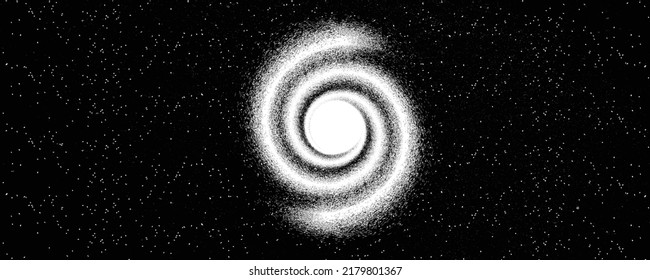 Spiral galaxy in space. Futuristic landscape, with noise texture . Night landscape .Vector illustration