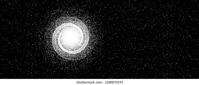 Spiral galaxy in space. Futuristic landscape, with noise texture . Night landscape .Vector illustration