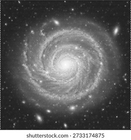 spiral galaxy space halftone vector universe nebula stars astronomy cosmic celestial light science orbit galaxy planetary