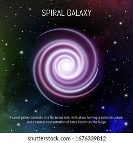 Spiral Galaxy. Space Infographic - Cosmic Objects In The Universe.