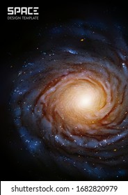 Ilustración vectorial con galaxia espiral. Espacio de fondo oscuro con objeto astronómico realista en el cosmos. Elementos de esta imagen proporcionados por la NASA