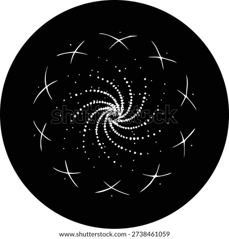 Spiral Galaxy with Stars and Bright Celestial Bodies in Black Space cosmic.eps

