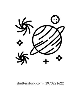 Spiral Galaxy vector outline icon. space symbol eps 10 file