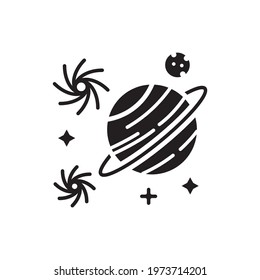 Spiral Galaxy vector solid icon. Space symbol EPS 10 file