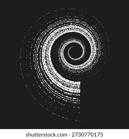 Vetor de galáxia espiral. Padrão de espiral espacial. Órbita de poeira cósmica. Fundo de estrelas brancas. EPS 10.