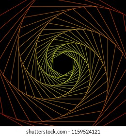 Spiral geometric psychedelic figure. optical illusion. flat vector illustration