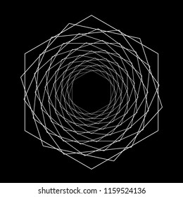 Spiral geometric psychedelic figure. optical illusion. flat vector illustration