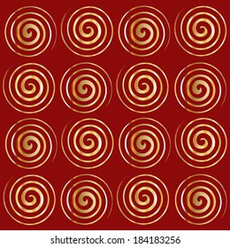 Spiral  Gold Patterns white Background