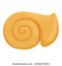 Spiral golden sea shell icon cartoon vector. Marine conch. Sea art label