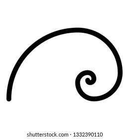 Spiral golden section Golden ratio proportion Fibonacci spiral icon black color vector illustration flat style simple image
