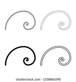 Spiral golden section. Golden ratio proportion. Fibonacci spiral icon set. black color vector illustration, flat style simple image
