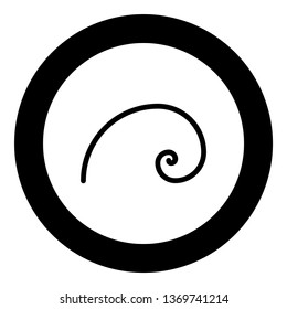 Spiral golden section Golden ratio proportion Fibonacci spiral icon in circle round black color vector illustration flat style simple image