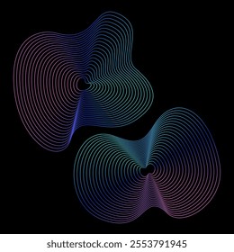 Spiral gradient element line vector combination shape