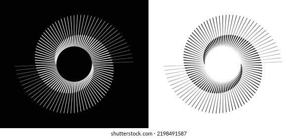 Spiral with gray colors lines as dynamic abstract vector background or logo or icon. Yin and Yang symbol. - Shutterstock ID 2198491587