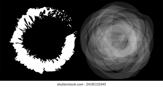 Spiral with gray colors lines as dynamic abstract vector background or logo or icon. Yin and Yang symbol.modern