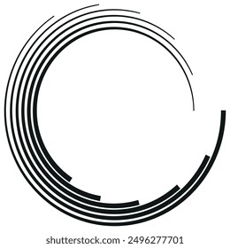 Spiral with gray colors lines as dynamic abstract vector background or logo or icon. Yin and Yang symbol.