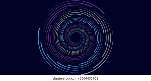 Spiral with gray colors lines as dynamic abstract vector background or logo or icon. Yin and Yang symbol.