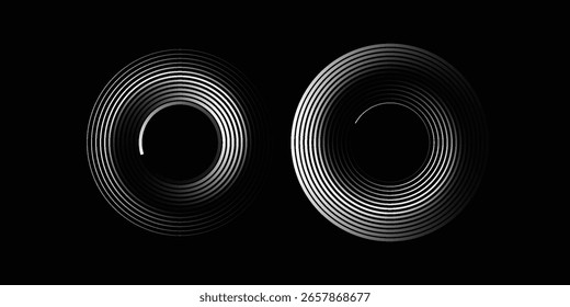 Espiral con líneas de colores grises como fondo de Vector abstracto dinámico o logotipo o icono. círculo espiral punto abstracto espiral	
