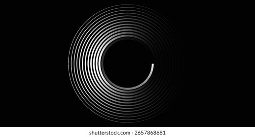 Spiral with gray colors lines as dynamic abstract vector background or logo or icon. spiral circle abstract dot spiral	
