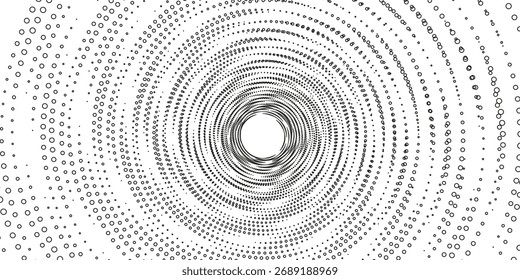 Espiral con líneas de colores grises como fondo de Vector abstracto dinámico o logotipo o icono. Símbolo de Yin y Yang.