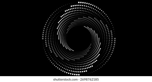 Espiral com linhas de cores cinzas como plano de fundo vetorial abstrato dinâmico ou logotipo ou ícone. círculo espiral abstrato ponto espiral