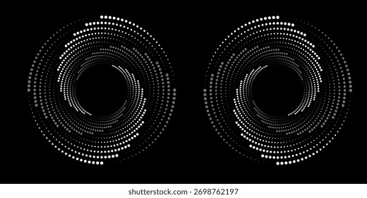 Spiral with gray colors lines as dynamic abstract vector background or logo or icon. spiral circle abstract dot spiral