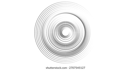 Espiral com linhas de cores cinzas como plano de fundo vetorial abstrato dinâmico ou logotipo ou ícone. círculo espiral abstrato ponto espiral	