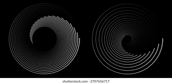 Spiral with gray colors lines as dynamic abstract vector background or logo or icon. spiral circle abstract dot spiral 