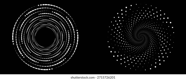 Spirale mit grauen Farblinien als dynamischer abstrakter Vektorhintergrund oder Logo oder Symbol. Spiralkreis abstrakter Punkt Spirale	