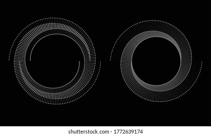 Spiral with gray lines different colors as dynamic abstract vector background or logo or icon