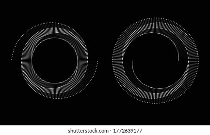 Spiral with gray lines different colors as dynamic abstract vector background or logo or icon