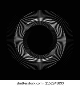 Spiral with gray lines different colors as dynamic abstract vector background or logo or icon. Yin and Yang symbol.