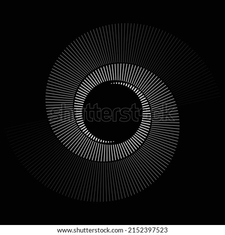 Spiral with gray lines different colors as dynamic abstract vector background or logo or icon. Yin and Yang symbol.