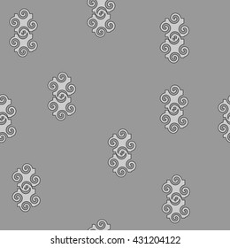 Spiral gray seamless pattern. Fashion graphic background design. Modern stylish abstract texture.Monochrome template for prints, textiles, wrapping, wallpaper, website. VECTOR illustration