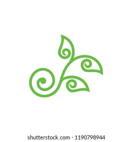 spiral green plant symbol vector