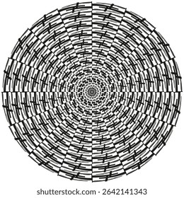 Spiral grid pattern. Concentric mesh texture. Hypnotic round design. Vector abstract illustration.